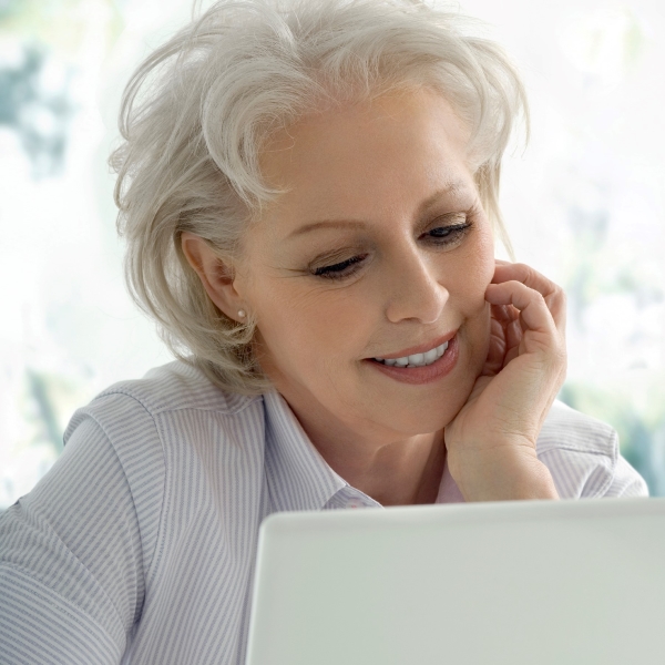 woman on computer