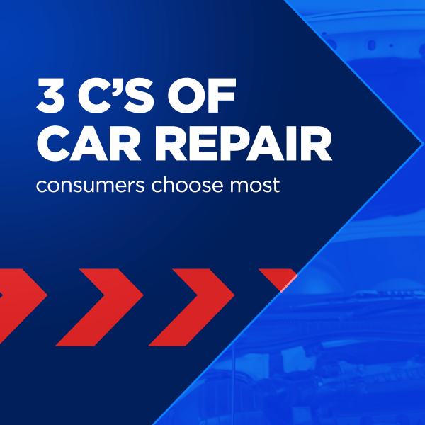 3 c's of car repair graphic