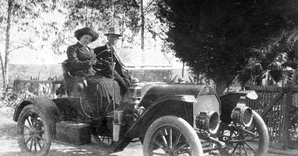 Early woman driver